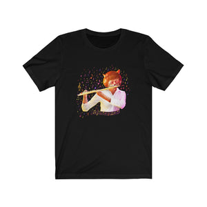 Flute Cat Unisex Tee - Meows in clouds - cool cat t shirts
