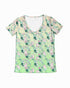 Green Kimono Cat Women's V-Neck Tee