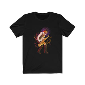 Sax Cat Unisex Tee - Meows in clouds - cool cat t shirts