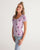 Pink Cat Kimono Women's V-Neck Tee - Meows in clouds - cool cat t shirts