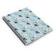 Blue Cat Spiral Notebook - Ruled Line - Meows in clouds - cool cat t shirts