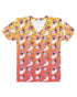 Orange to Yellow Kimono Cat Women's V-Neck Tee